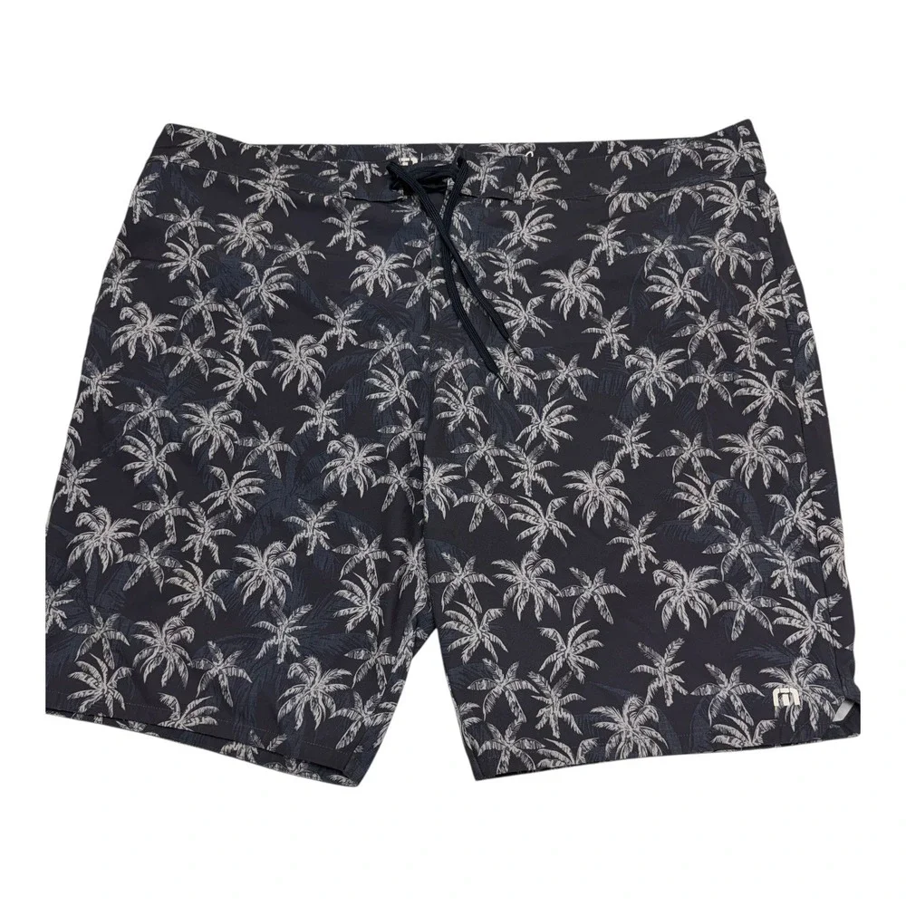 TravisMathew Men's Hybrid Board Shorts 42 Palm Tree‎ Swim Trunks Stretch Beach
